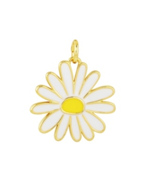 image of Gold Flash-Plated Enamel Daisy Charm