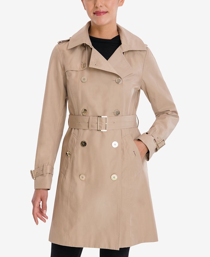 Michael Kors Belted Hooded Trench Coat & Reviews - Coats - Women - Macy's