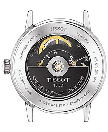 Tissot - Men's Swiss Automatic Classic Dream Black Leather Strap Watch 42mm
