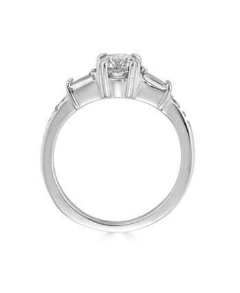 Macy's - Diamond Engagement Ring (1 ct. t.w.) with Tapered Baguettes in 14K White Gold