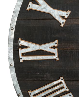 Oversized Farmhouse Wooden Galvanized Wall Clock