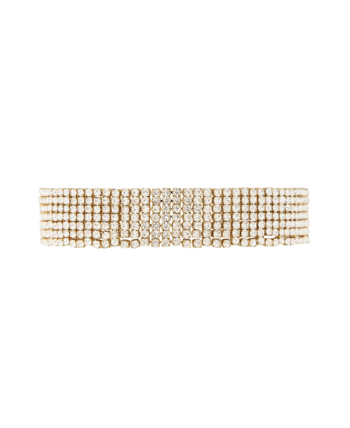 Thick Crystal Chain Anklet - Gold