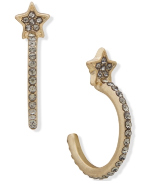 image of lonna & lilly Gold-Tone Pave Star & C-Hoop Drop Earrings