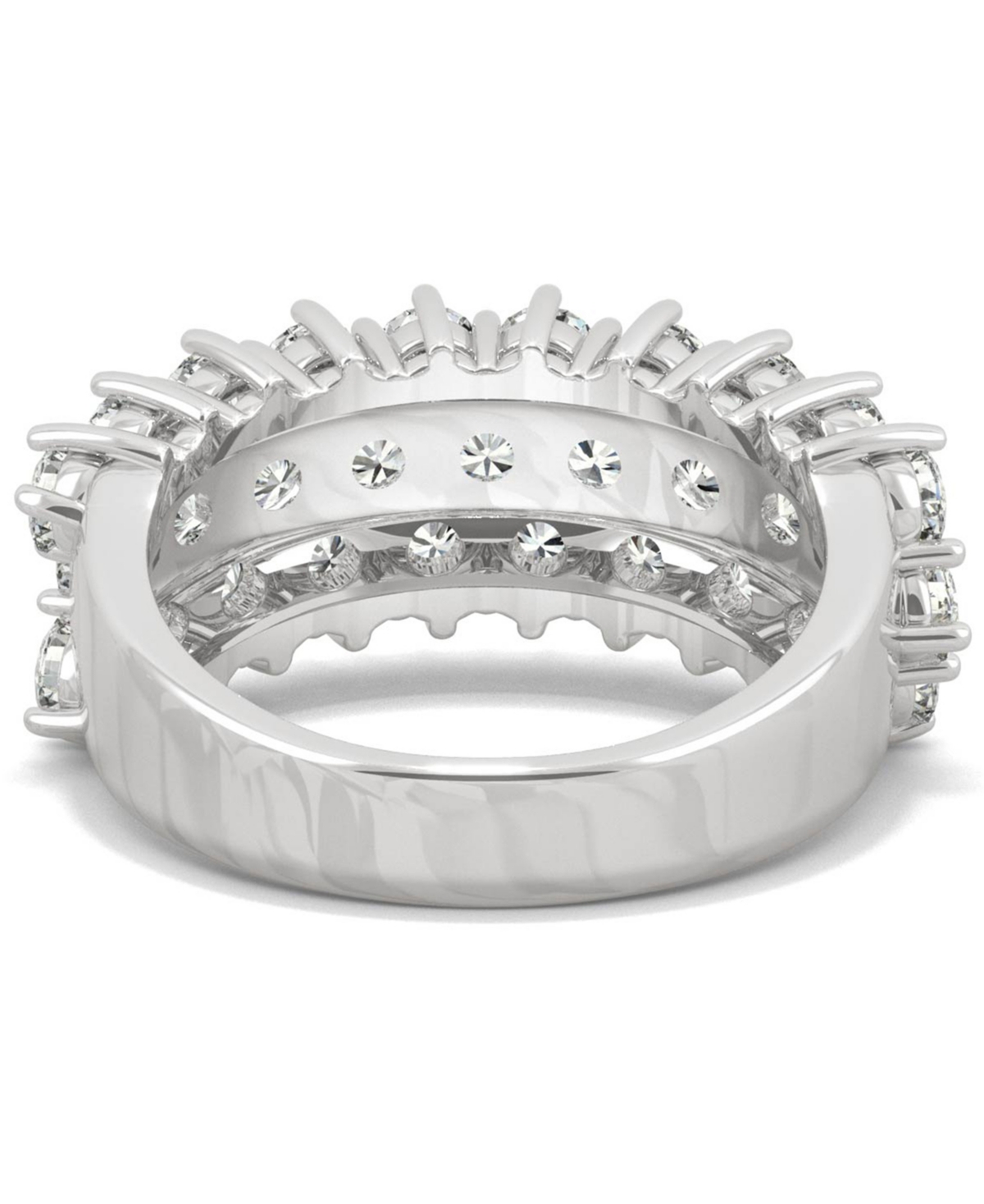 Charles & Colvard Moissanite Triple Row Band (3 ct. t.w. Dew) in 14k- White Gold
