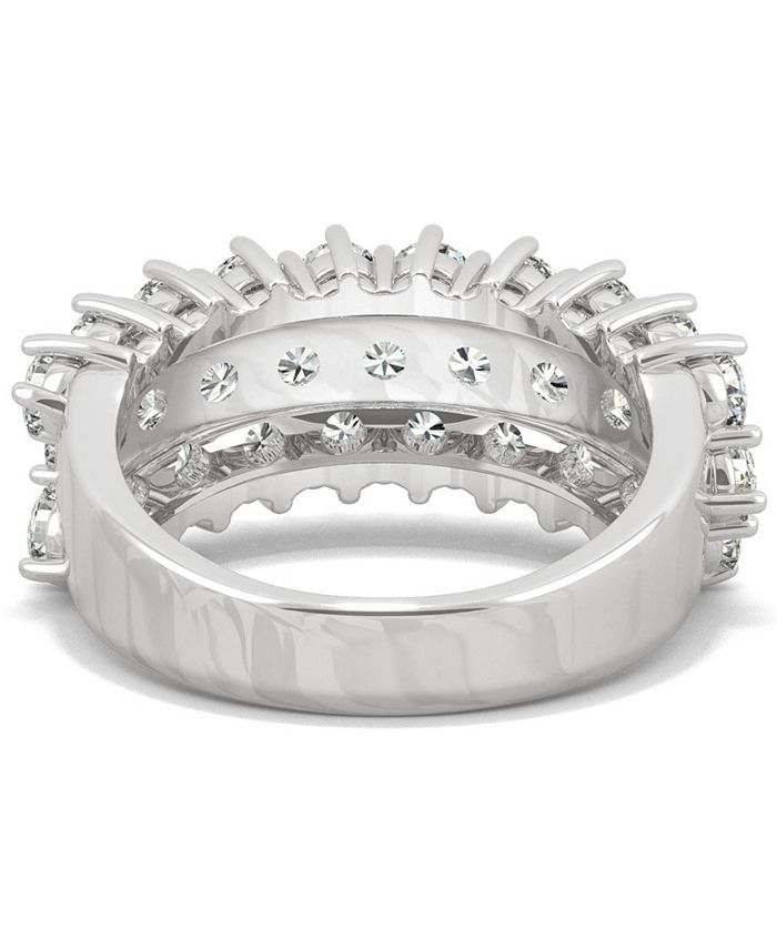 Charles & Colvard - Moissanite Triple Row Band (3 ct. t.w. DEW) in 14k White Gold