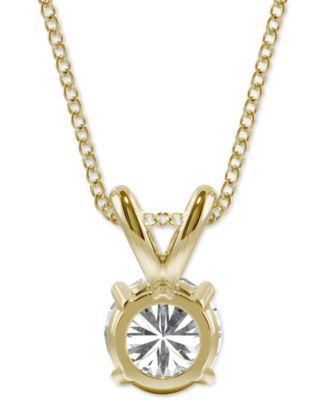 Moissanite Solitaire 18" Pendant Necklace (1/2 ct. t.w. DEW)