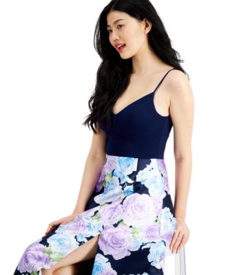 B Darlin Juniors' Floral-Print Gown - Macy's