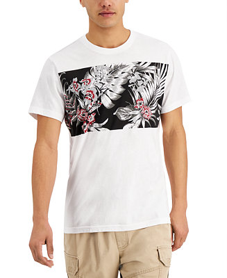 Sun + Stone Men's Floral Graphic T-Shirt, Created for Macy's - Macy's