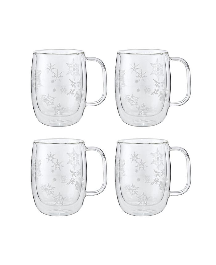 J.A. Henckels Zwilling Sorrento Coffee Glass Mugs, Holiday Set of