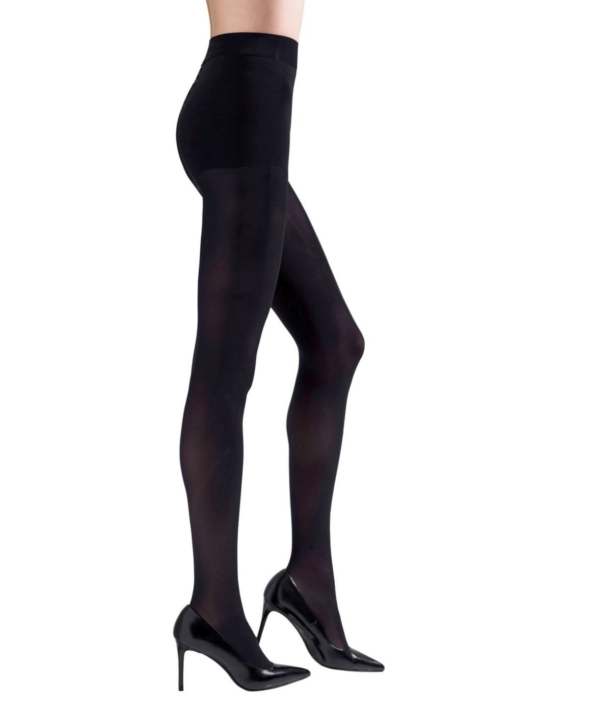 Women's Firm Fitting Opaque Control Top 2-Pk. Tights - Black