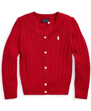 image of Toddler Girls Cable-Knit Cotton Cardigan