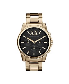 AX Men's Gold-Tone Stainless Steel Bracelet Watch 45mm