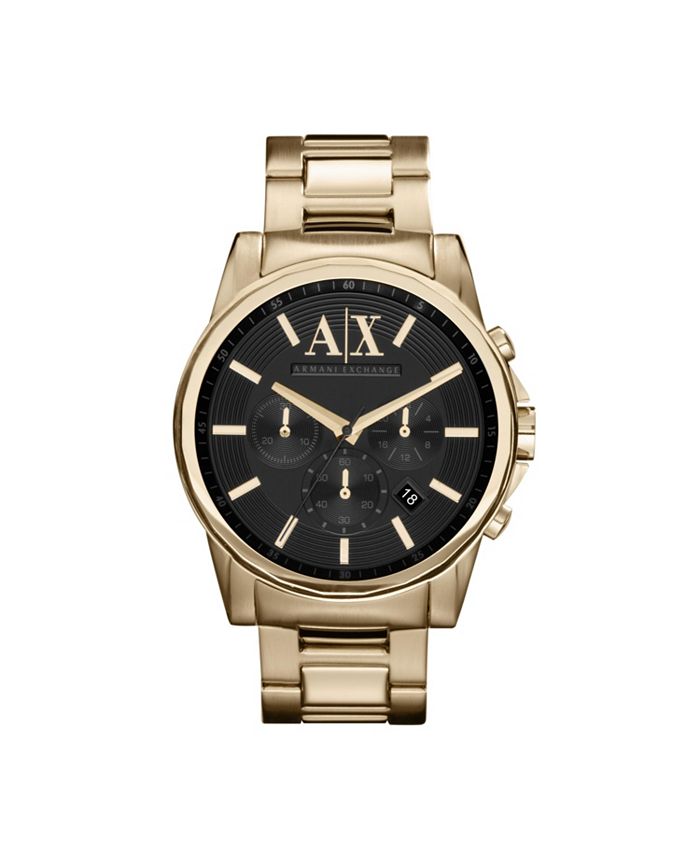 A|X Armani Exchange AX Men's Gold-Tone Stainless Steel Bracelet Watch 45mm  & Reviews - All Watches - Jewelry & Watches - Macy's
