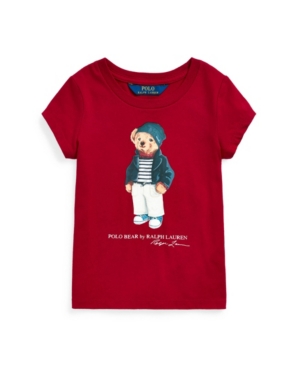 image of Toddler and Little Girls Polo Bear Jersey Tee