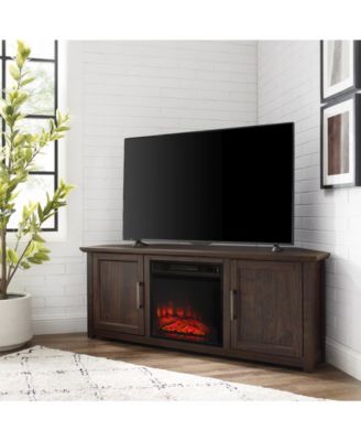 Camden 58" Corner TV Stand with Fireplace