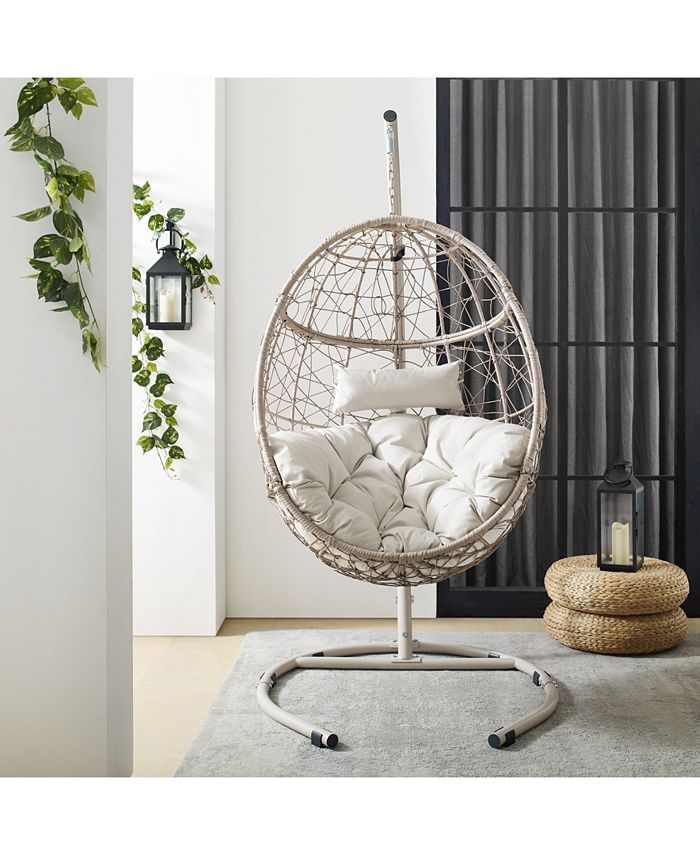 Crosley Cleo Outdoor Wicker Hanging Egg Chair Macy's