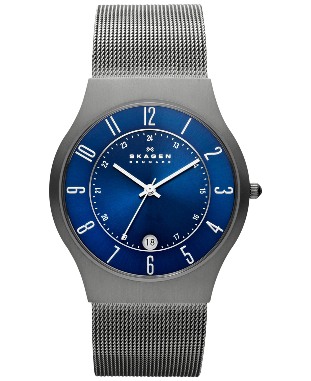 Men's Grenen Gray Stainless Steel Mesh Bracelet Watch 37mm - Gray