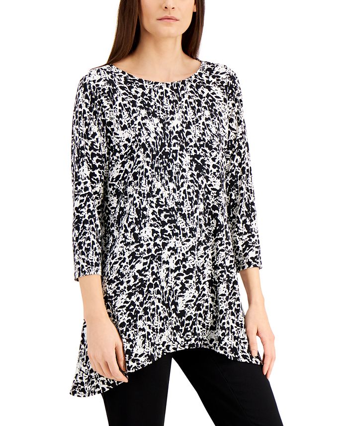 Alfani Abstract-Print Swing Top, Created for Macy's & Reviews - Tops ...