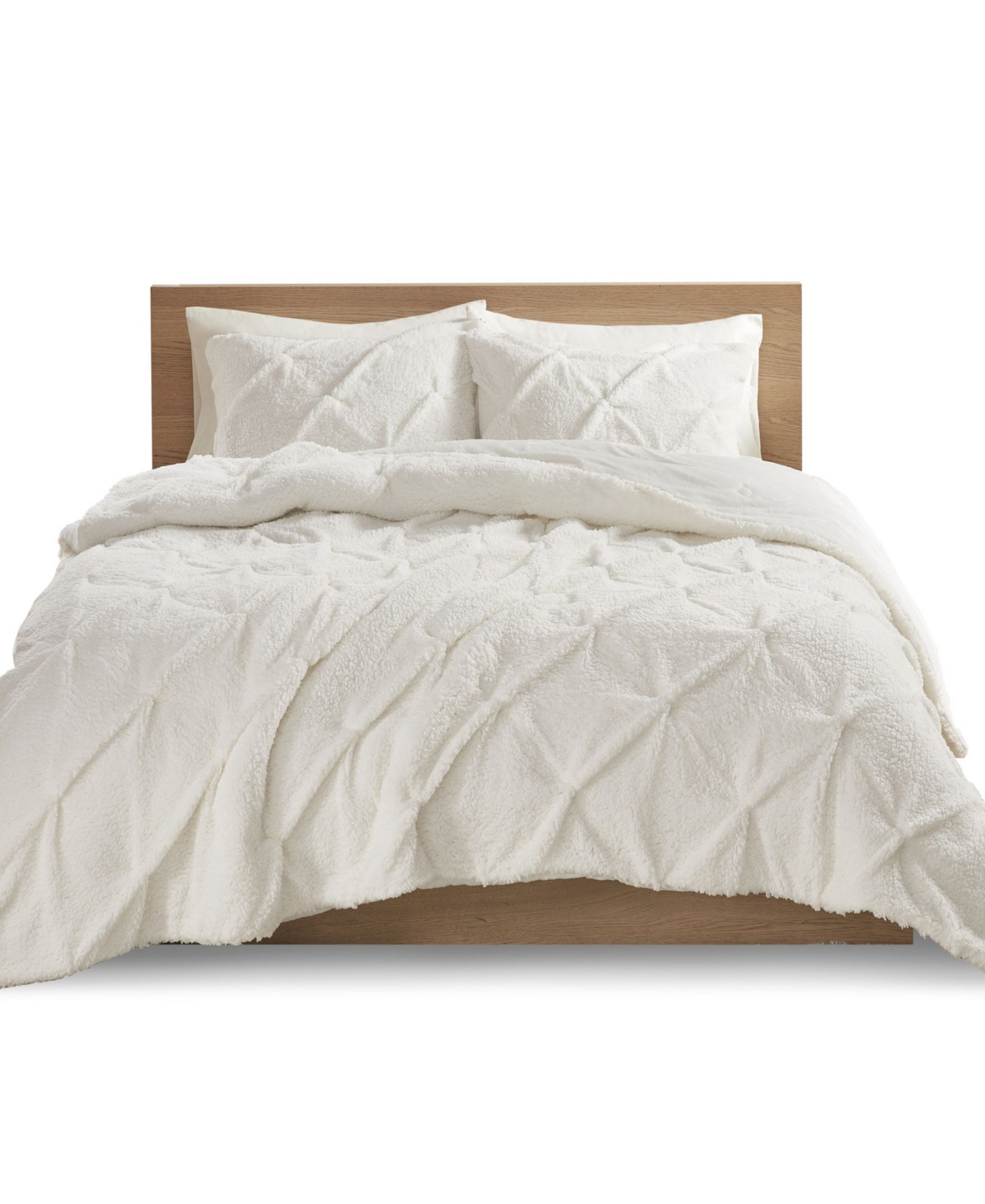 True North by Sleep Philosophy Addison Pintuck Down-Alternative Sherpa 3-Pc. Comforter Set,