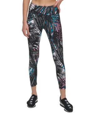 Dkny Sport Tropic Shadow Printed High-Rise 7/8 Length Leggings