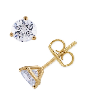 image of Certified Diamond (1/2 ct. t.w.) Stud Earrings in 14K White or Yellow Gold