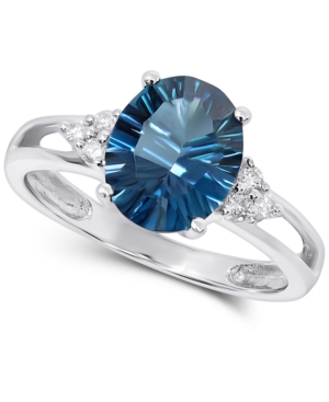 image of London Blue Topaz (2-3/4 ct. t.w.) & Diamond (1/10 ct. t.w.) Ring in 14k White Gold