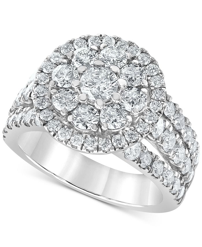 Macy s Diamond Openwork Flower Ring 3 ct. t.w. in 10k White Gold