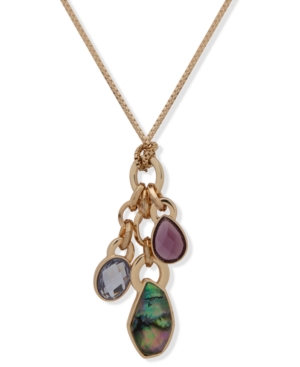 image of Anne Klein Gold-Tone Multi-Stone Charm 30