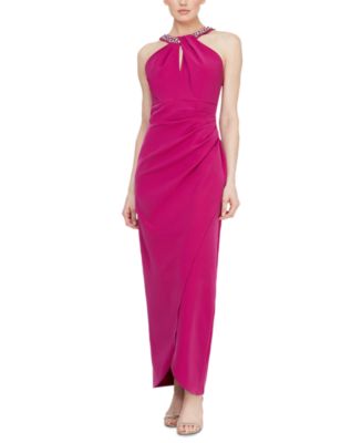 SL Fashions Petite Embellished Halter Gown - Macy's