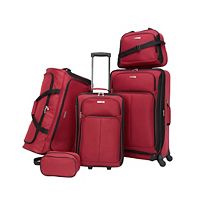 5-Piece Tag Ridgefield Softside Luggage Set (Red / Black / Paisley)