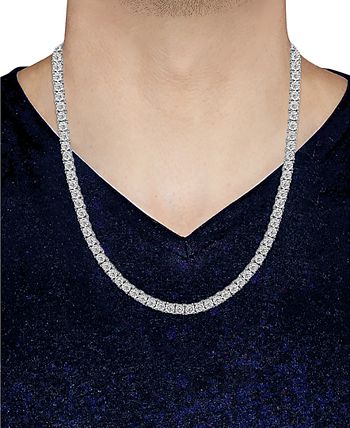 Men's Diamond Link 24 Necklace (2 Ct. t.w.) in 10K Gold (also in Black Diamond) - White Gold