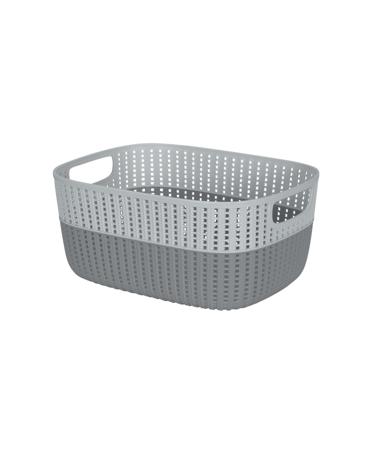 2-Tone Decorative Large Storage Basket - Gray