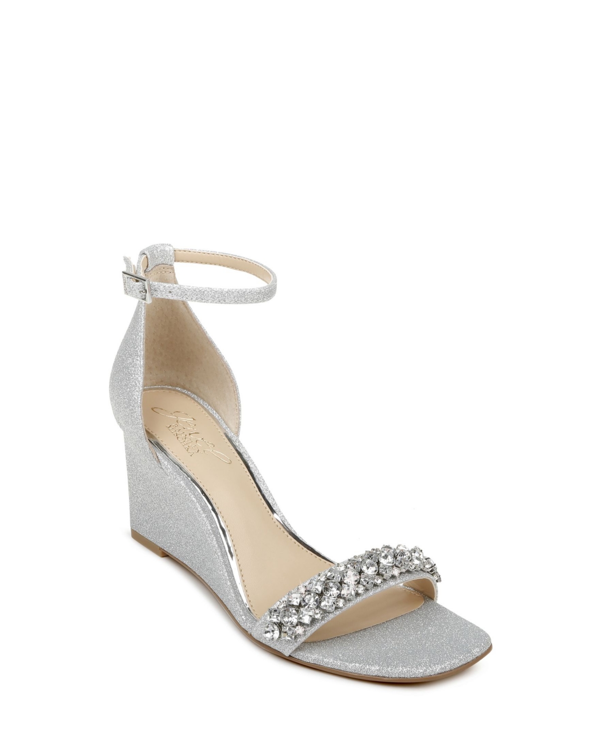 Women's Peggy Wedge Evening Sandals - Silver Glitter