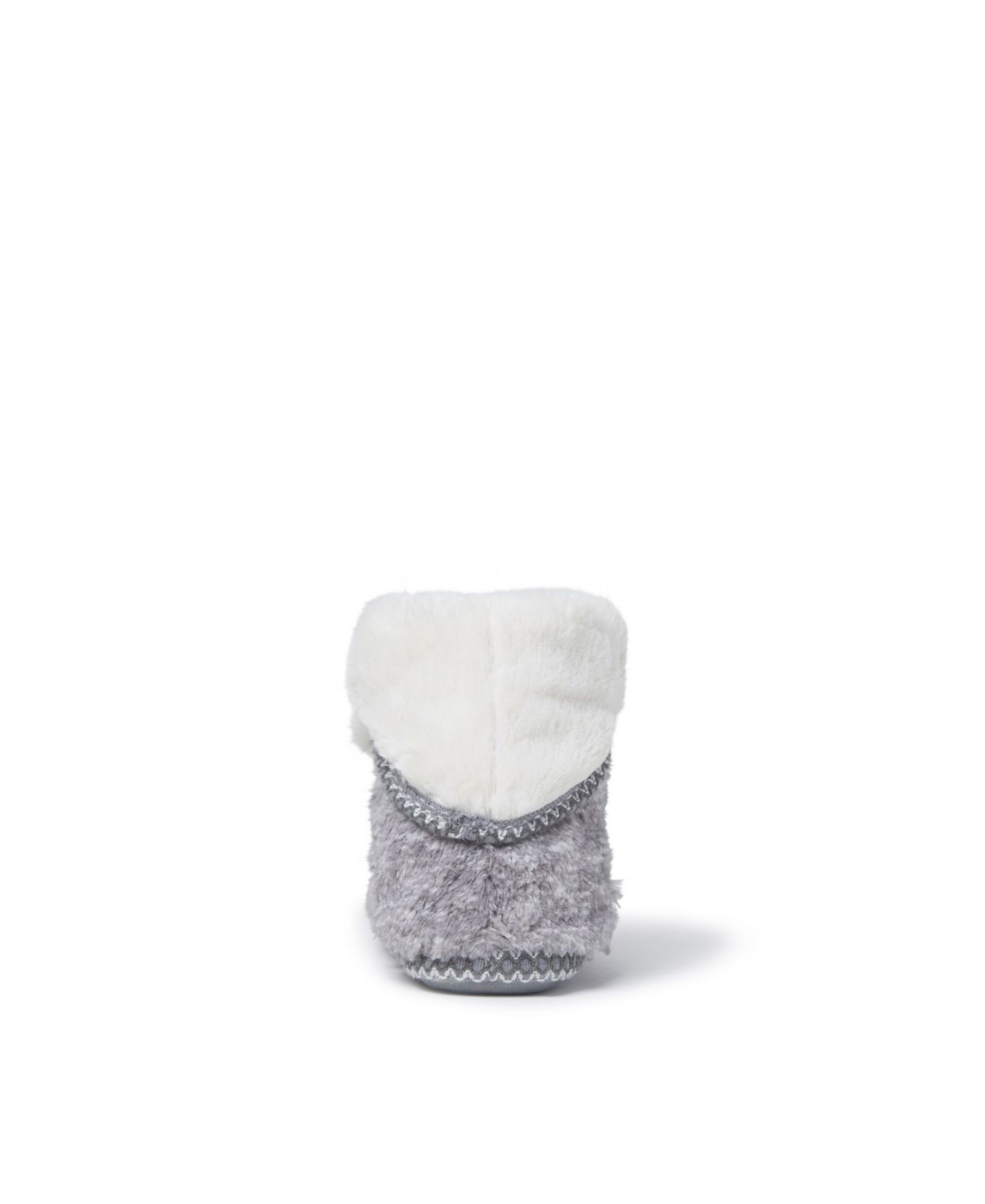 Женские тапочки Dearfoams Beth Faux Fur Fold Down Fuzzy Bootie House Slipper Boot, цвет: Серый морозный — фото 3