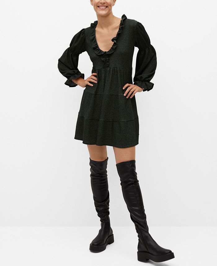 MANGO Women's Ruched Sleeve Dress Macy's