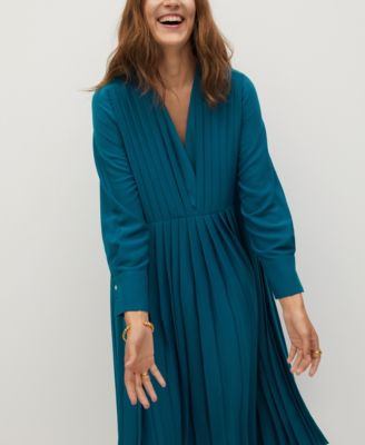 MANGO Women's Pleated Midi Dress - Macy's