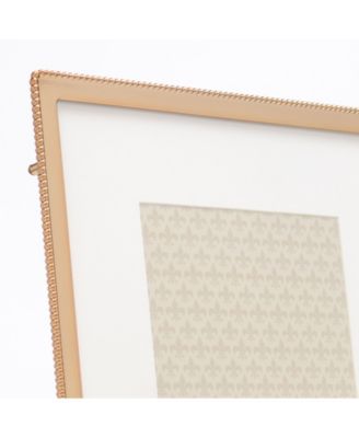 High Quality Polished Cast Metal Picture Frame - Beaded Design with Mat, 8" x 10"