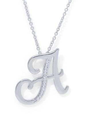 diamond accent initial pendant