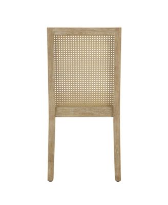 Canteberry Farmhouse Solid Wood Cane-inset Dining Chair with Cushioned Seat, Set of 2