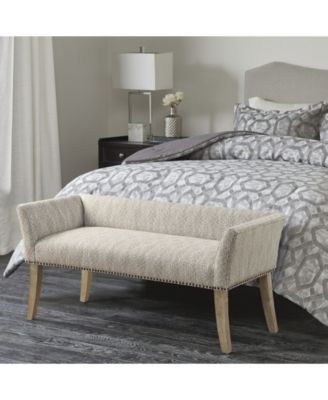 Welburn 49.5" Upholstered Bench with Back & Wood Legs