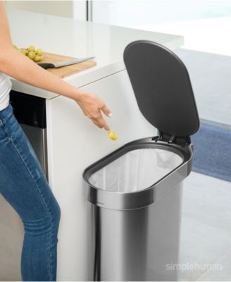 45 Liter Slim Kitchen Trash Can with Liner Pocket
