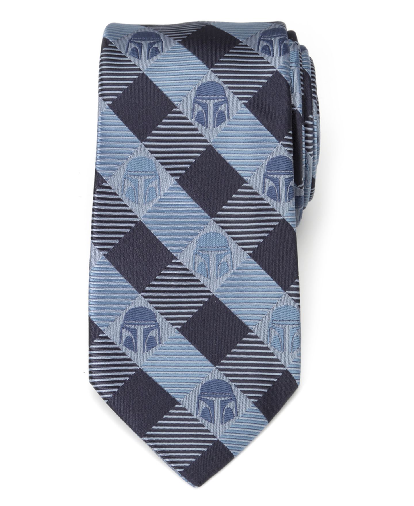 Мужские галстуки Star Wars Mando Helmet Check Tie, цвет: Синий — фото 2
