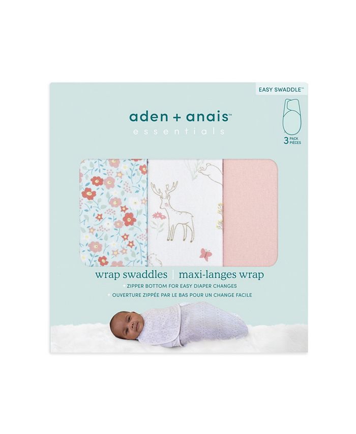 aden by aden + anais Essentials Easy Swaddle Collection Wrap, Set of 3