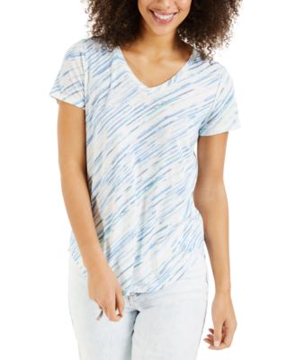 Style & Co - Burnout Striped T-Shirt