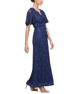 sachin and babi light blue dress Jessica Howard Petite V-neck Smocked-waist Chiffon Dress In Green