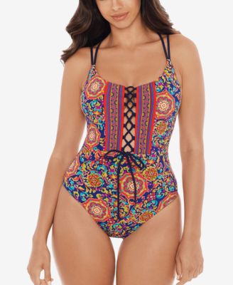 Skinny Dippers Women's Isabelle Suga Babe One Piece Swimsuit Brown Size Small