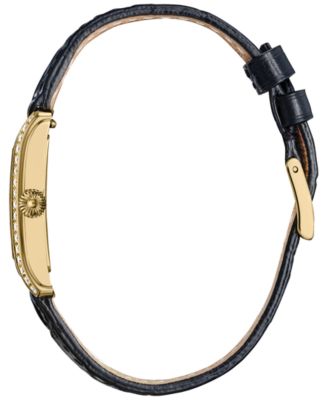 Women's Swiss Classics Carree Diamond (3/8 ct. t.w.) Black Leather Strap Watch 23mm