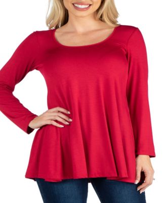 Women's Long Sleeve Swing Style Flared Tunic Top