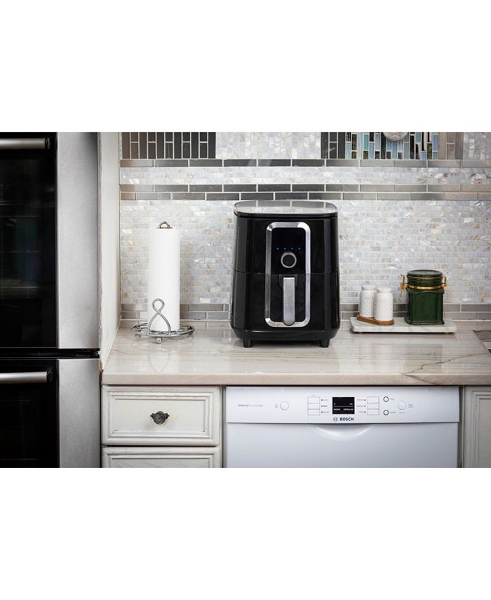 Aria 7Qt TeflonFree Ceramic FamilySize Air Fryer with 2Tier