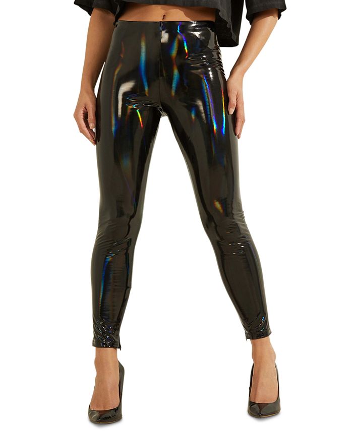 GUESS Ariane Patent Holographic Leggings - Macy's